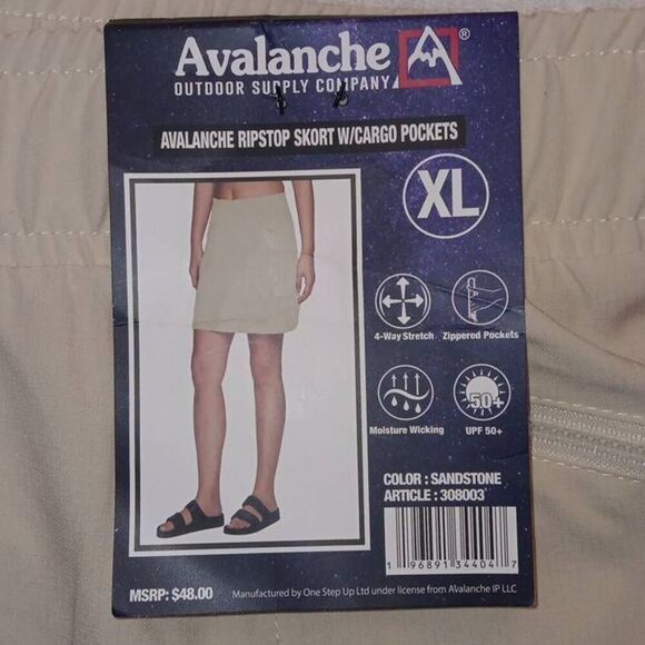 Avalanche, Ripstop, Skort with Cargo Pockets NWT Size XL  Elastic Waist  Activew - Picture 2 of 13